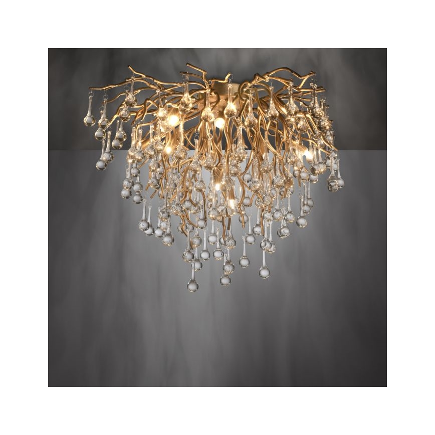 Paul Neuhaus 8091-11 - Přisazený lustr ICICLE 9xG9/40W/230V pr. 50 cm mosaz