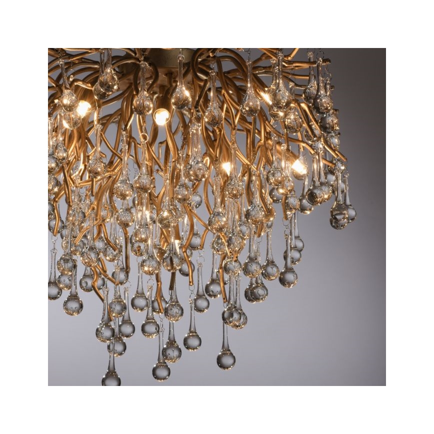 Paul Neuhaus 8091-11 - Přisazený lustr ICICLE 9xG9/40W/230V pr. 50 cm mosaz
