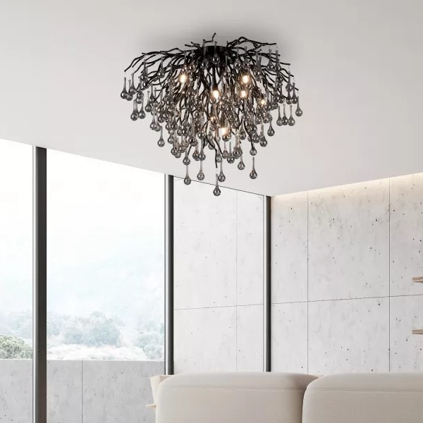 Paul Neuhaus 8091-18 - Přisazený lustr ICICLE 9xG9/40W/230V pr. 50 cm černá