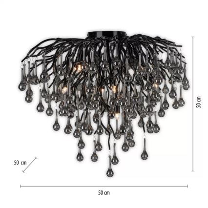 Paul Neuhaus 8091-18 - Přisazený lustr ICICLE 9xG9/40W/230V pr. 50 cm černá