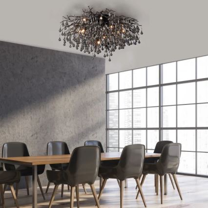 Paul Neuhaus 8092-18 - Přisazený lustr ICICLE 14xG9/40W/230V pr. 100 cm černá