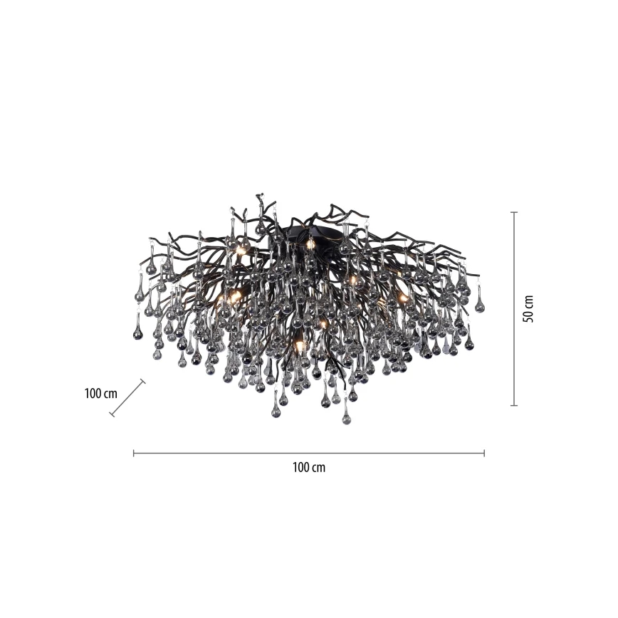 Paul Neuhaus 8092-18 - Přisazený lustr ICICLE 14xG9/40W/230V pr. 100 cm černá
