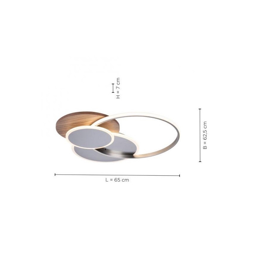 Paul Neuhaus 8328-79 - LED Stmívatelné stropní svítidlo PALMA LED/50W/230V 2700-5000K borovice + dálkové ovládání