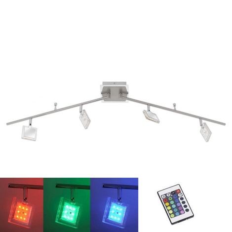 Paul Neuhaus 8644-17 - LED RGB Bodové svítidlo DAAN 4xLED/3,7W/230V + dálkové ovládání