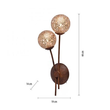Paul Neuhaus 9032-48 - Nástěnná lampa GRETA 2xG9/40W/230V