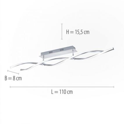 Paul Neuhaus 9143-55 - LED Stmívatelný přisazený lustr POLINA 2xLED/10,2W/230V
