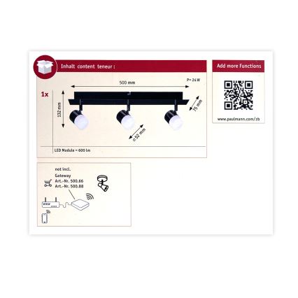 Paulmann 50099 - 3xLED/6,5W Stmívatelné bodové svítidlo SMART DEON 230V ZigBee