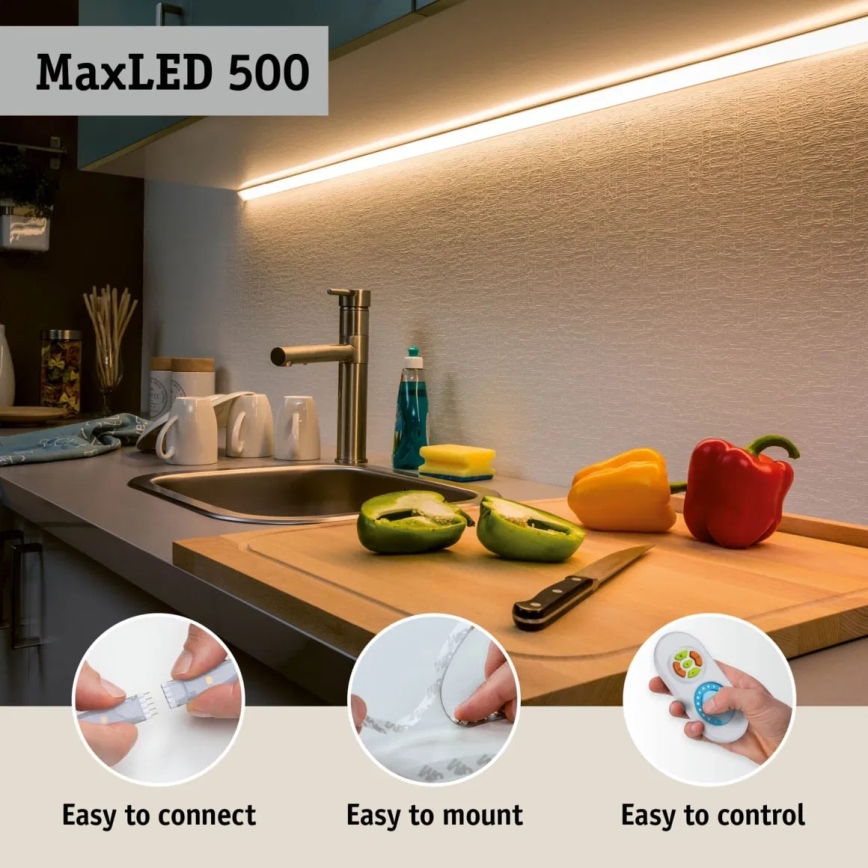 Paulmann 70623 - LED/10W IP44 Stmívatelný koupelnový pásek MAXLED 1,5 m 2700-6500K 230V + dálkové ovládání