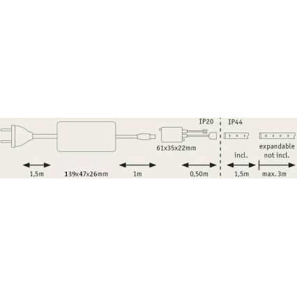 Paulmann 70627 - LED RGB/18W IP44 Stmívatelný koupelnový pásek MAXLED 1,5 m 230V + dálkové ovládání