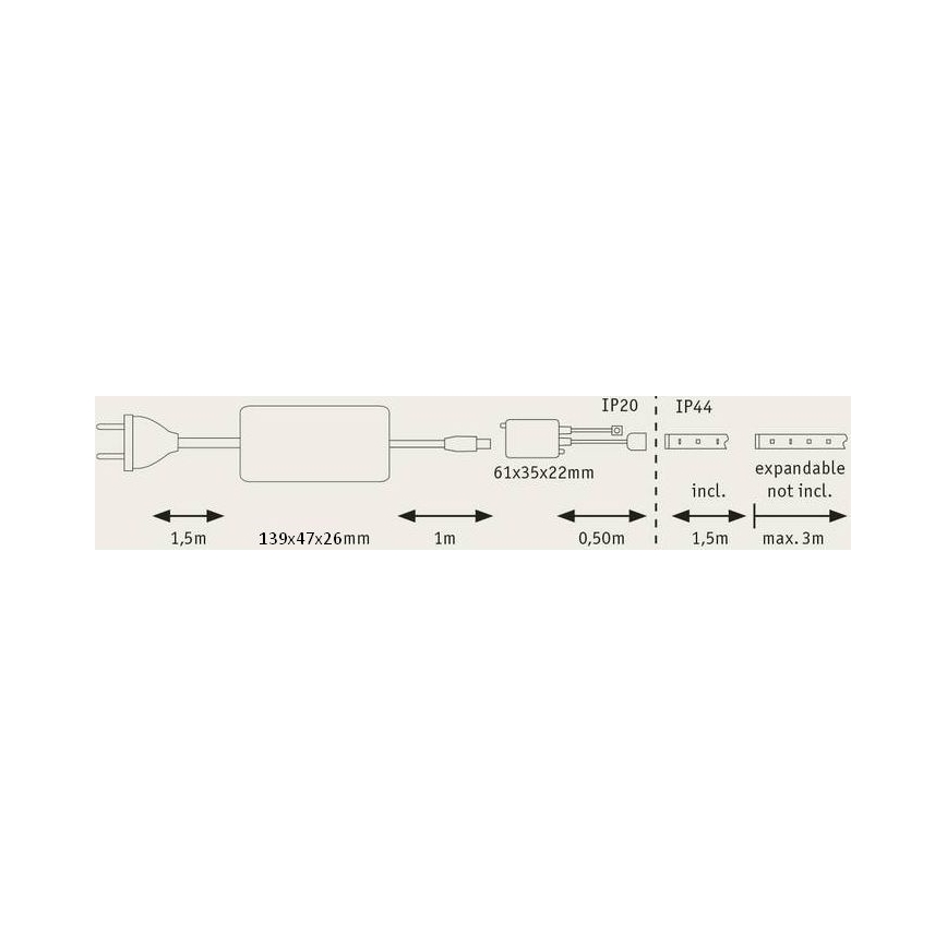 Paulmann 70627 - LED RGB/18W IP44 Stmívatelný koupelnový pásek MAXLED 1,5 m 230V + dálkové ovládání