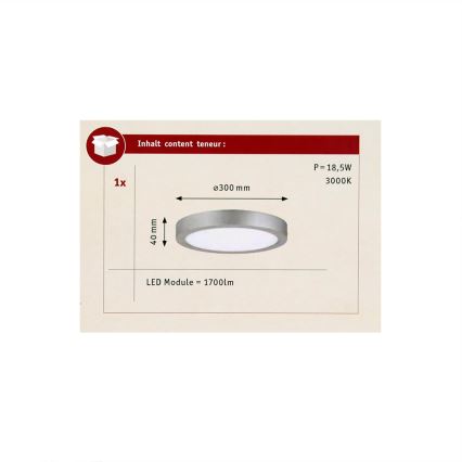 Paulmann 70655 - LED/17W Stropní svítidlo LUNAR 230V