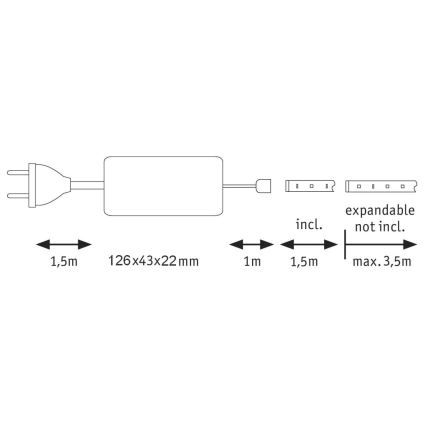Paulmann 70667 - LED/8,5W IP44 Stmívatelný koupelnový pásek MAXLED 1,5 m 6500K 230V