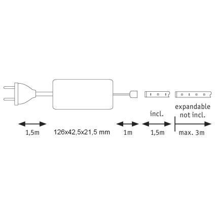 Paulmann 70668 - LED/9W IP44 Stmívatelný koupelnový pásek MAXLED 1,5 m 2700K 230V