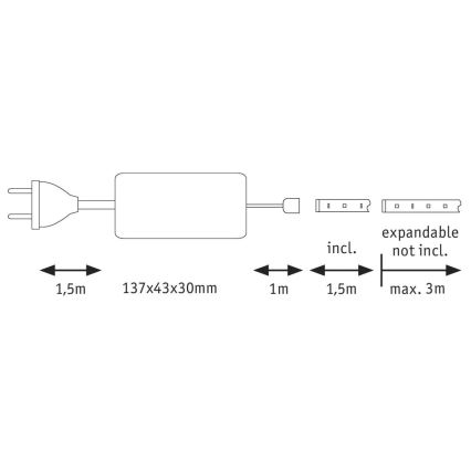 Paulmann 70671 - LED/18W IP44 Stmívatelný koupelnový pásek MAXLED 1,5 m 6500K 230V