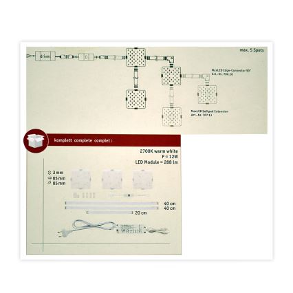 Paulmann 70710 - SADA 3xLED/3,3W Osvětlení nábytku se senzorem SOFTPAD 230V 2700K