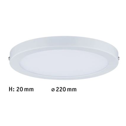 Paulmann 70868 - LED/18,5W Stmívatelný panel ATRIA 230V 2700K pr. 22 cm bílá