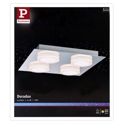 Paulmann 70875 - 4xLED/5W IP23 Koupelnové stropní svítidlo DORADUS 230V