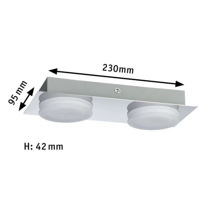 Paulmann 70883 - 2xLED/4,7W IP23 Koupelnové nástěnné svítidlo DORADUS 230V