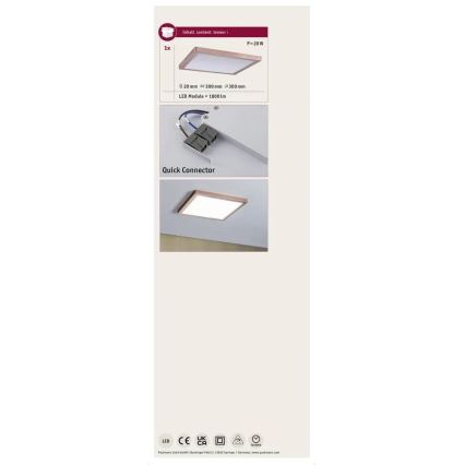 Paulmann 70941 - LED/20W Přisazený panel ATRIA 230V 4000K 30x30 cm rose gold