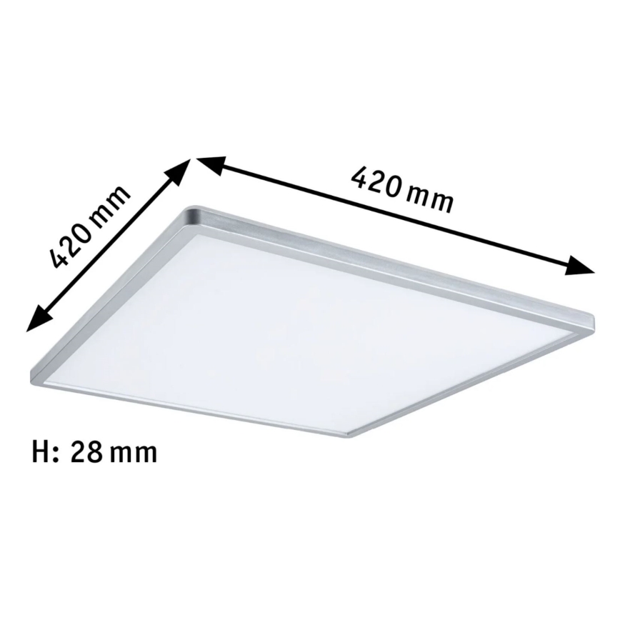 Paulmann 71009 - LED/22W Stmívatelný panel ATRIA 230V 4000K 42x42 cm matný chrom
