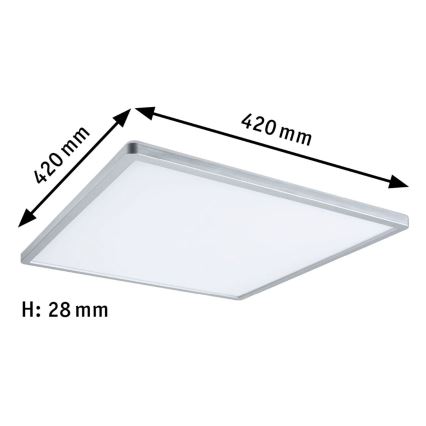 Paulmann 71009 - LED/22W Stmívatelný panel ATRIA 230V 4000K 42x42 cm matný chrom
