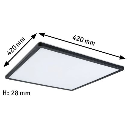 Paulmann 71016 - LED/22W Stmívatelný panel ATRIA 230V 4000K 42x42 cm černá