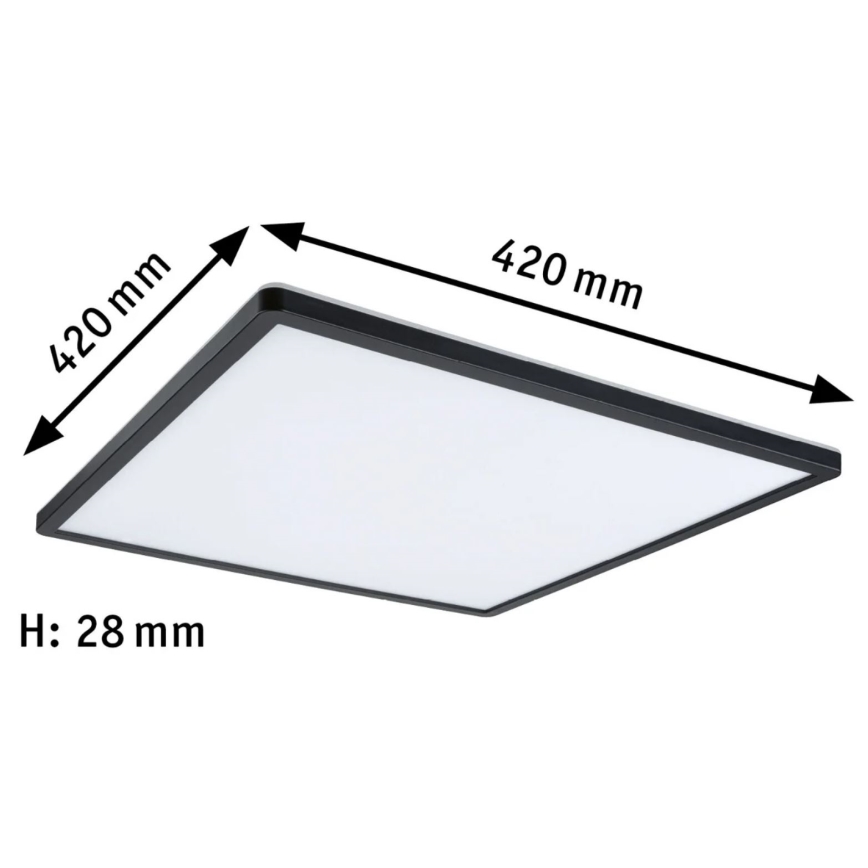 Paulmann 71016 - LED/22W Stmívatelný panel ATRIA 230V 4000K 42x42 cm černá