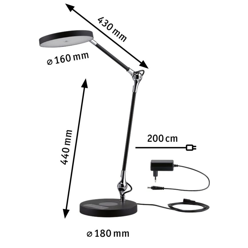 Paulmann 78010 - LED/11W Stmívatelná dotyková stolní lampa NUMIS 230V 2700/4000/6500K černá