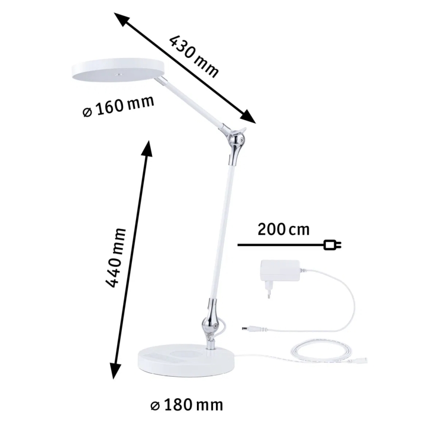 Paulmann 78011 - LED/11W Stmívatelná dotyková stolní lampa NUMIS 230V 2700/4000/6500K bílá