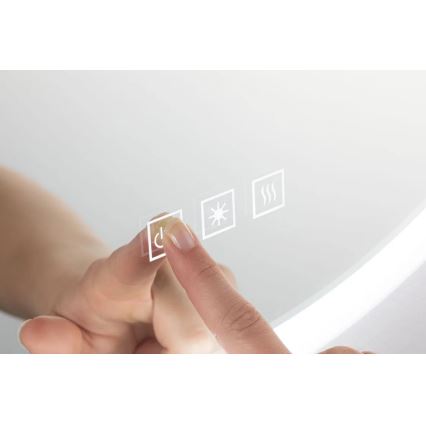 Paulmann 78952- LED/21W IP44 Stmívatelné koupelnové vyhřívané podsvícené zrcadlo MIRA 230V