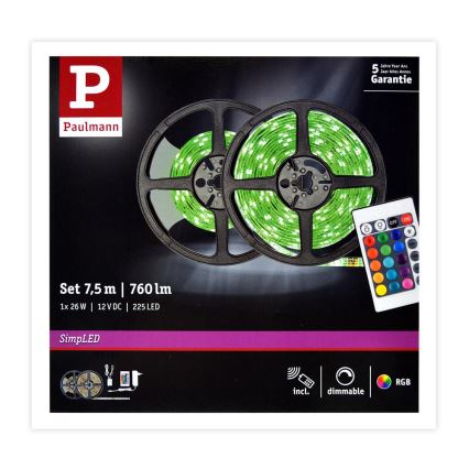 Paulmann 78979 - LED RGB/26W Stmívatelný pásek SIMPLED 7,5m 230V + DO