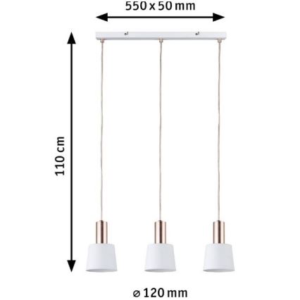 Paulmann 79657 - 3xE14/20W Lustr na lanku NEORDIC HALDAR 230V