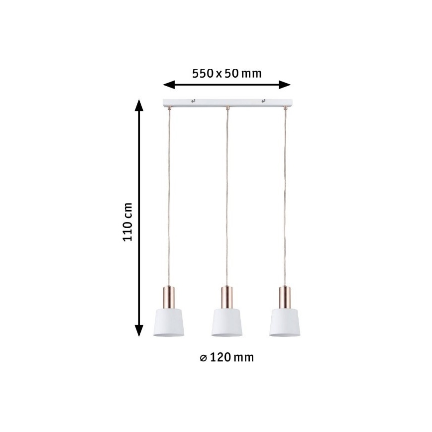 Paulmann 79657 - 3xE14/20W Lustr na lanku NEORDIC HALDAR 230V