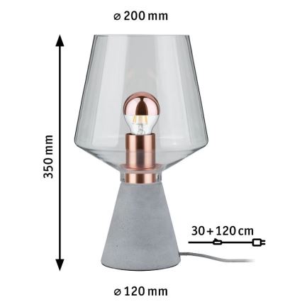 Paulmann 79665 - 1xE27/20W Stolní lampa NEORDIC YORIK 230V