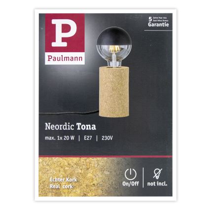 Paulmann 79741 - 1xE27/20W Stolní lampa TONA 230V
