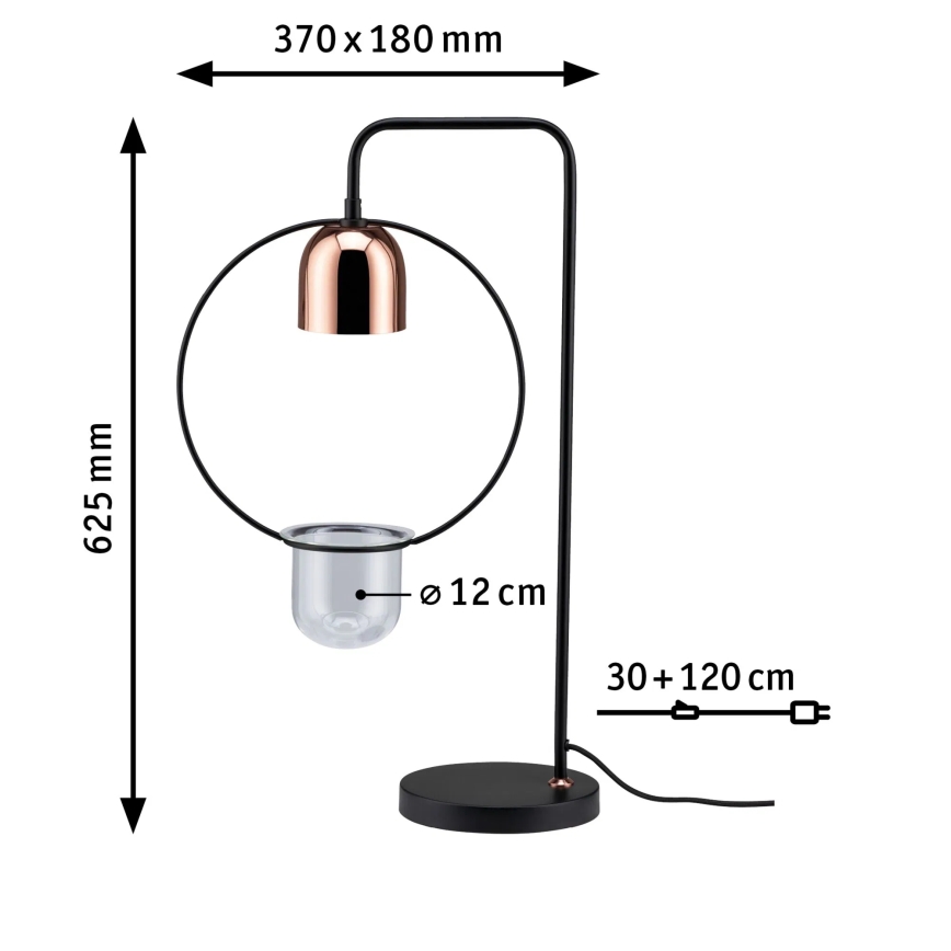 Paulmann 79746 - 1xGU10/20W Stolní lampa FANJA 230V kouřová