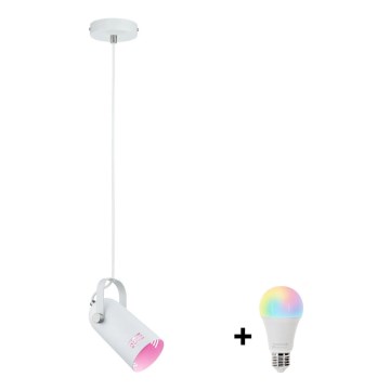 Paulmann 79767 - LED RGBW 1xE27/12W Lustr na lanku LAVEA 230V bílá