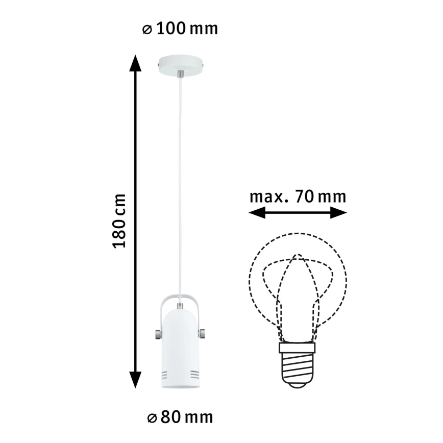 Paulmann 79767 - LED RGBW 1xE27/15W Lustr na lanku LAVEA 230V bílá