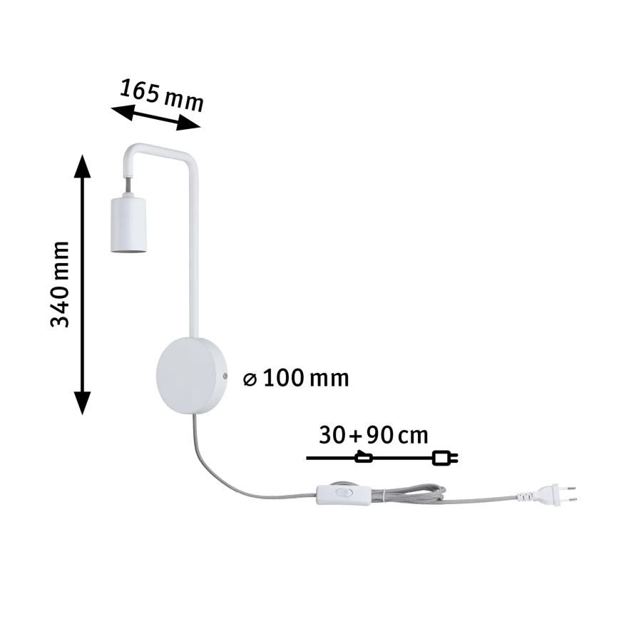 Paulmann 79811 - 1xE27/40W Nástěnné svítidlo CALVANI 230V bílá