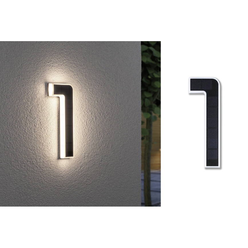 Paulmann 79842 - LED/0,2W IP44 Solární domovní číslo 1,2V 1500 mAh