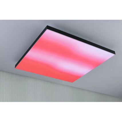 Paulmann 79913 - LED/31W RGBW Stmívatelné stropní svítidlo LORIA 230V 3000-6500K 59,5x59,5 cm černá + dálkové ovládání