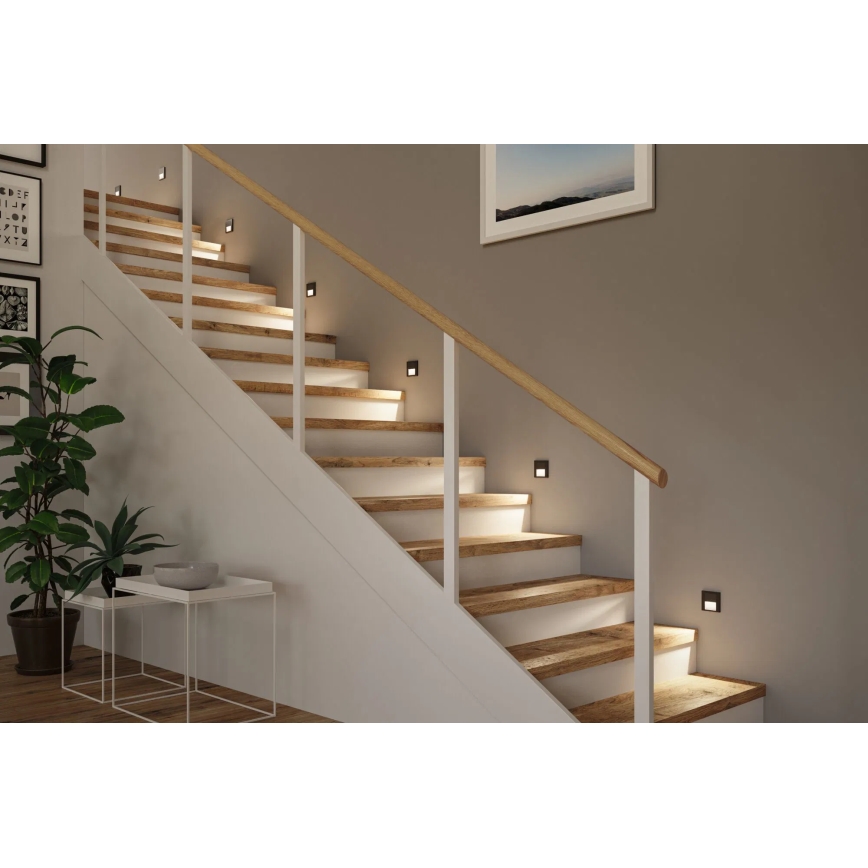 Paulmann 80001 - LED/1W Schodišťové svítidlo TSARO 230V Follow/černá