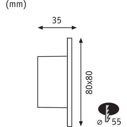Paulmann 80001 - LED/1W Schodišťové svítidlo TSARO 230V Follow/černá