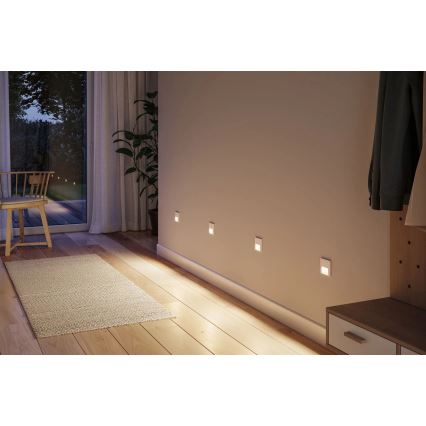 Paulmann 80002 - LED/1W Schodišťové svítidlo se senzorem TSARO 230V Lead/bílá