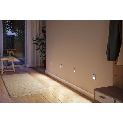 Paulmann 80003 - LED/1W Schodišťové svítidlo se senzorem TSARO 230V Lead/matný chrom