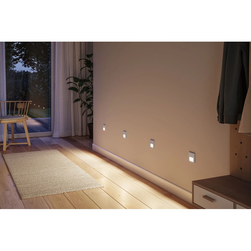 Paulmann 80003 - LED/1W Schodišťové svítidlo se senzorem TSARO 230V Lead/matný chrom