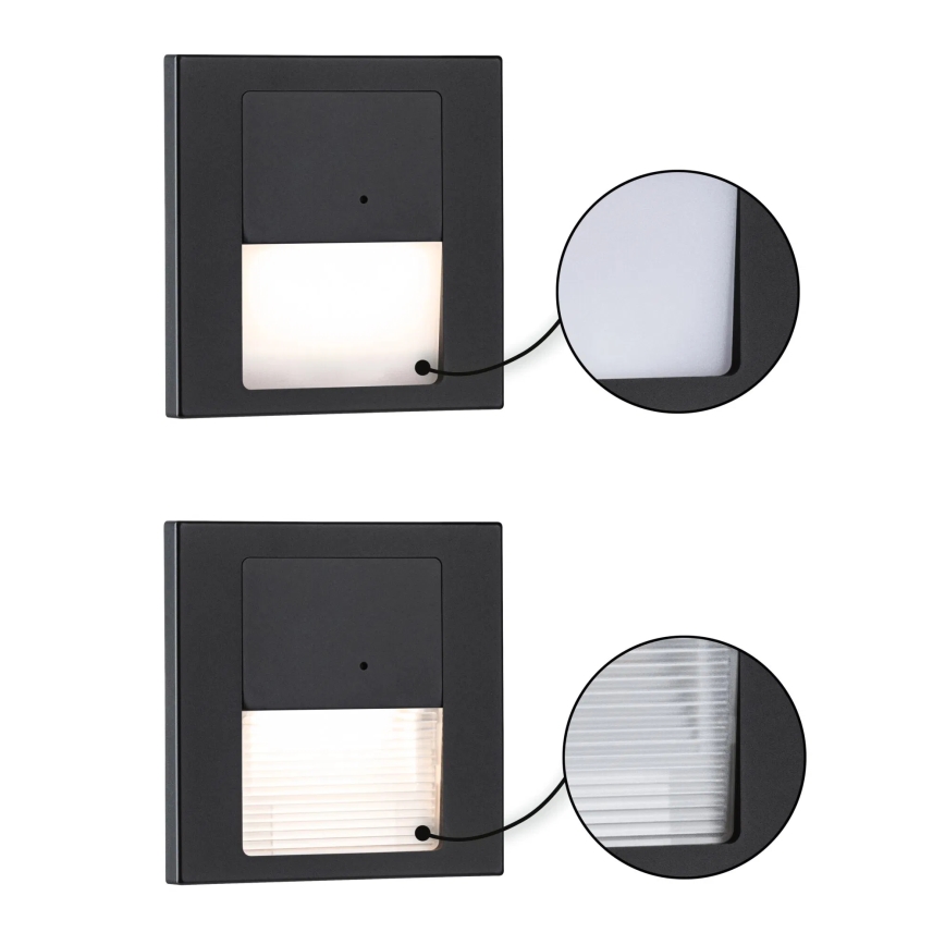 Paulmann 80004 - LED/1W Schodišťové svítidlo se senzorem TSARO 230V Lead/černá