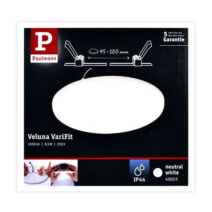 Paulmann 92391 - LED/8,5W IP44 Koupelnové podhledové svítidlo VARIFIT 230V