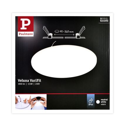 Paulmann 92392 - LED/17,5W IP44 Koupelnové podhledové svítidlo VARIFIT 230V