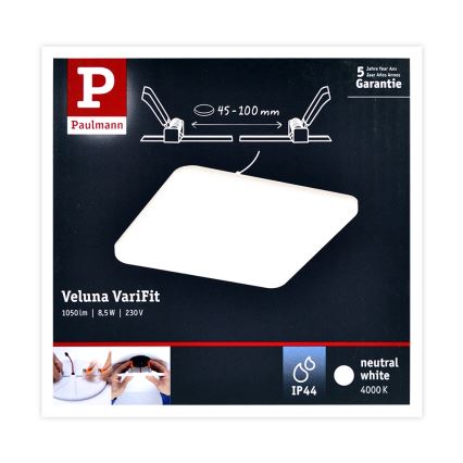 Paulmann 92397 - LED/8,5W IP44 Koupelnové podhledové svítidlo VARIFIT 230V